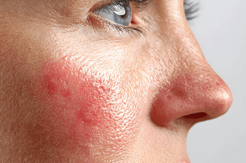 ispucala koža lica počela da crveni